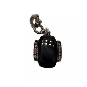 Barbara Bixby Pendant Sterling Silver 18k Gold Onyx Pink Sapphire